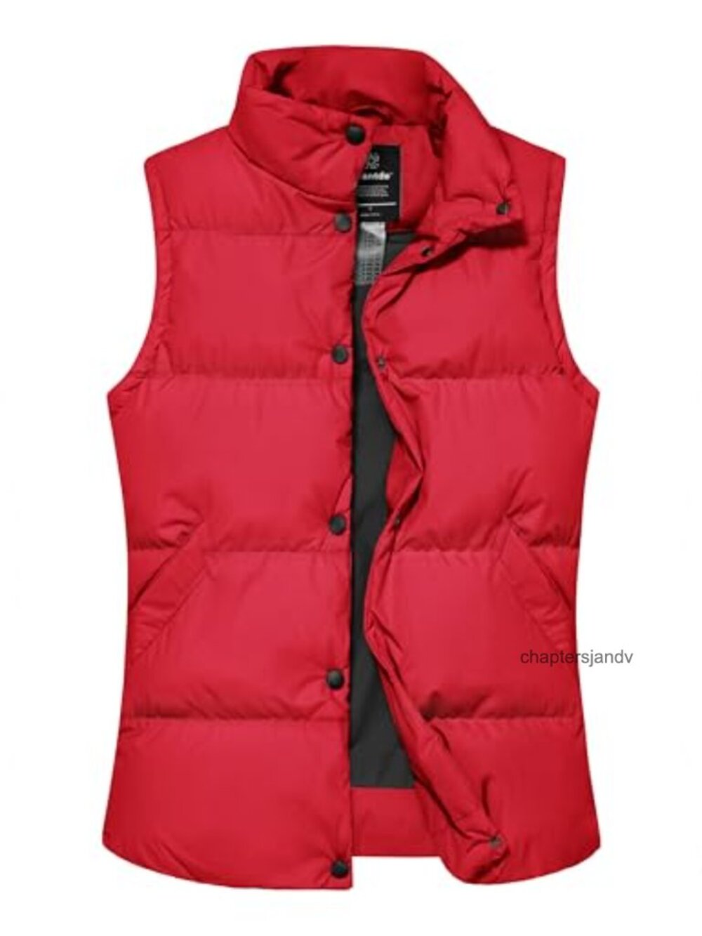 Women's Puffer Vest Quilted Stand Collar Snap Button Sleeveless Winter Outerwear